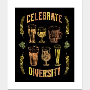 Celebrate Diversity Craft Beer Drinking Posters and Art